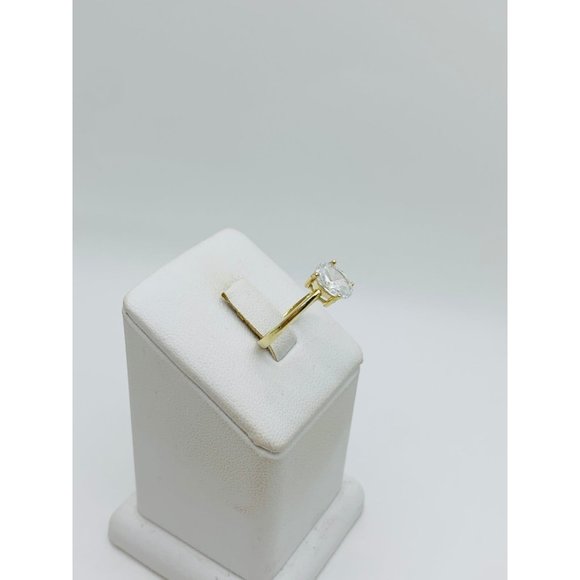 10k solid gold ring Solitaire engagement oval shape size 6.5 - Picture 4 of 7